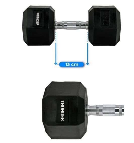 Гантель шестигранна Thunder 20 кг (HEXAGONAL-DUMBBELLS-20KG) | Зображення 1