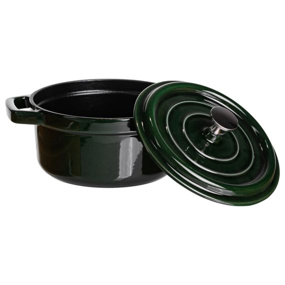 Кокотниця чавунна емальована 2 л, малахіт Yiwu HP-FLG-8 green | Зображення 2