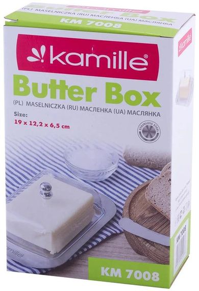 Маслянка Kamille Perlett з нержавіючої сталі з акриловою кришкою 18.5х12.5х6.5cм | Зображення 2