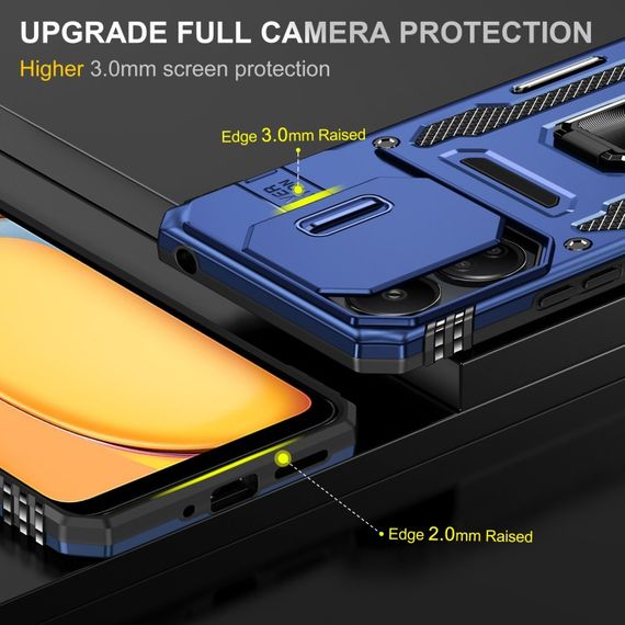 Ударостійкий чохол Camshield Army Ring для Xiaomi Redmi 13C / Poco C65 Синій / Navy | Зображення 2