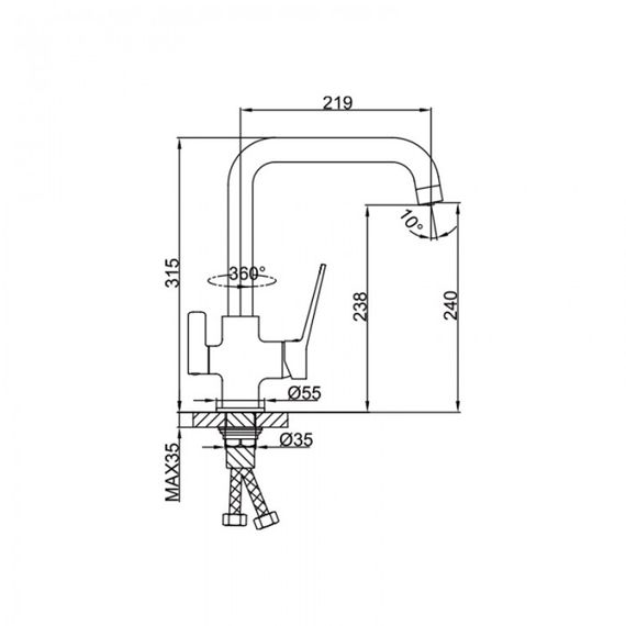 Змішувач для кухні Frap F4362 | Зображення 1