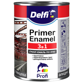Ґрунт-емаль по іржі 3 в 1 графіт 0,9кг Delfi
