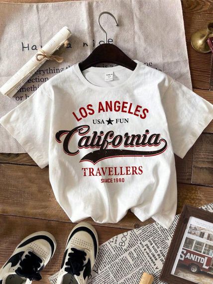 Футболка женская с принтом повседневная L Белая