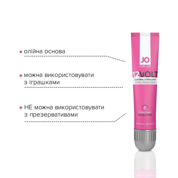 Збудливий гель для клітора System JO 12VOLT (10 мл) з ефектом пульсації та розігріву | Зображення 3