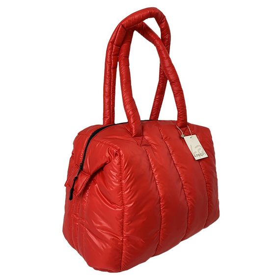 Сумка спортивна стьобана  велика 4Profi лаке червона 25246 | Зображення 4