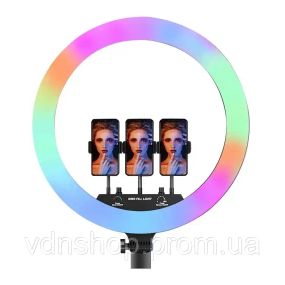 Кільцева LED лампа RGB MJ18 45см 3 кріплення