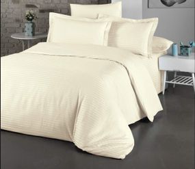 Постільна білизна Cotton Shine Stripe Satin 200х220 Krem
