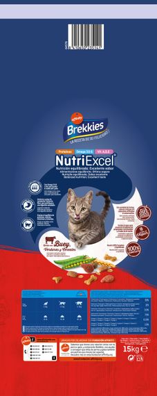 Сухой корм с говядиной для котов Brekkies Cat Beef, 15 кг | Зображення 1