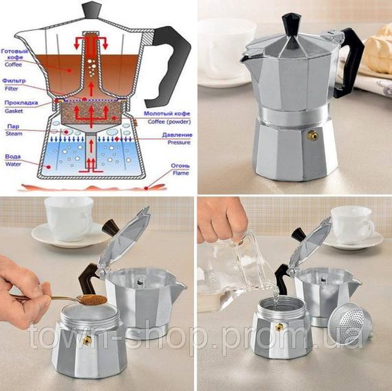 Гейзерная кофеварка Empire Coffee эспрессо 300мл на 6 чашек EM-9543 | Зображення 1