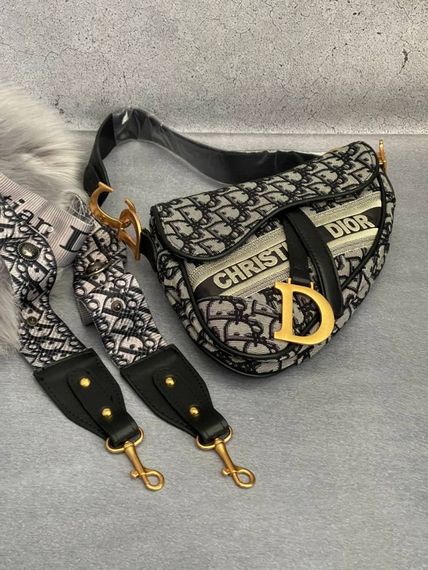 Женская трендовая сумка Saddle текстиль Grey | Зображення 3