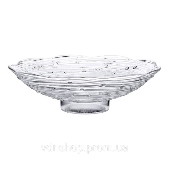 Фруктовница стеклянная Ø 23 ваза для фруктов Листья лотоса HP-YH-12 | Зображення 3