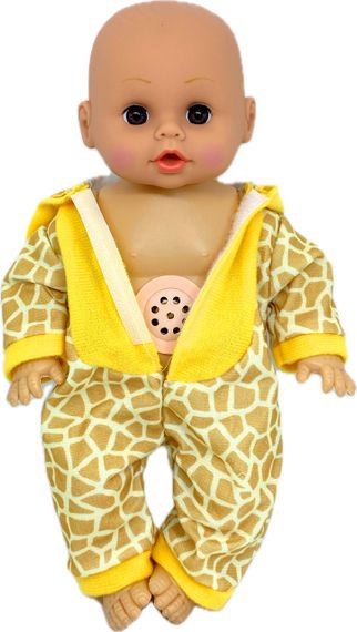 Пупс лялька розмовляє плаче сміється в костюмі жираф 29.5 см Little baby з пляшечкою | Зображення 1