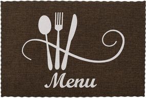 Набір 12 сервірувальних килимків Doily Menu 30х45см, плейсмат (подтарельники), коричневий