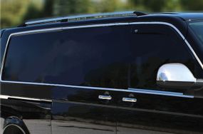Повна окантовка вікон (14 шт, нерж) 2 бокових дверей, Коротка база для Volkswagen T5 Caravelle 2004-2010 років