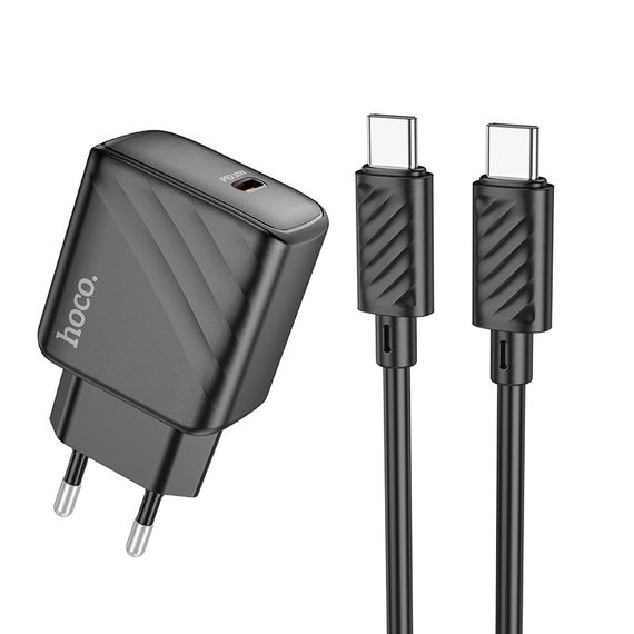 Мережевий зарядний пристрій Hoco CS22A 1 USB-C PD/QC 30 W + Type-C to Type-C | Зображення 1