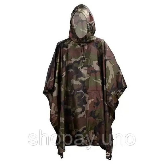 Дождевик Raincoat Камуфляж D -1 • Тактичний дощовик камуфляж плащ-намет пончо з капюшоном | Зображення 1