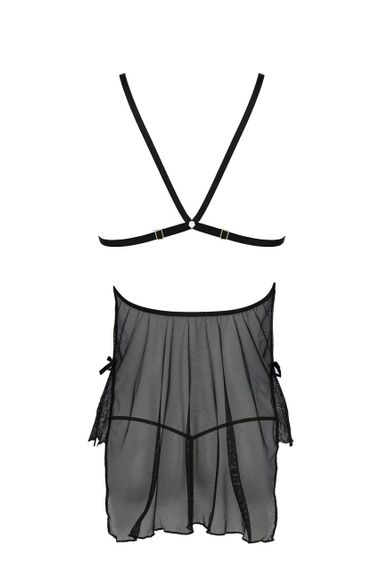 Сорочка Passion DELIENA CHEMISE XXL/XXXL black, стринги с заниженной талией sexstyle | Зображення 3