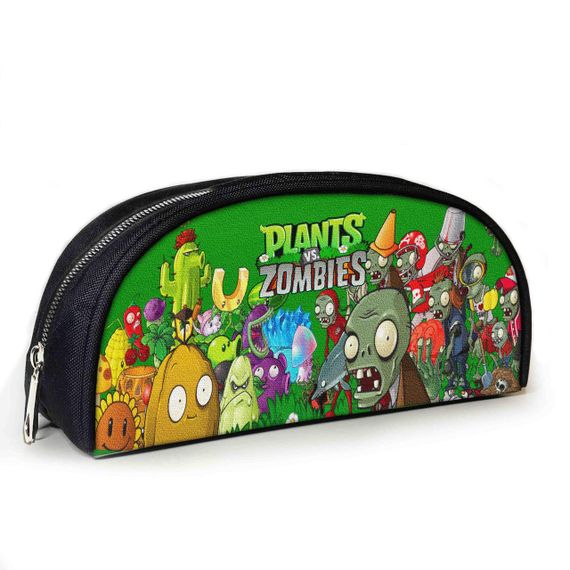 Пенал школьный с принтом Растения против зомби 23х10х8 см с принтом для мальчика (3866)
