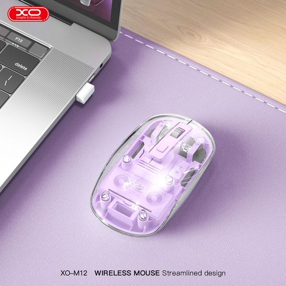 Миша XO M12 Bluetooth wireless transparent Purple | Зображення 5
