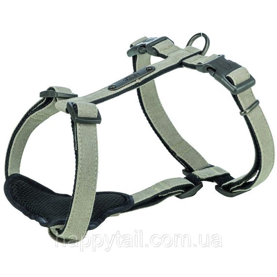 Шлея Trixie CityStyle H-harness для собак хлопок S–M 42–60 см 15 мм светло-серая