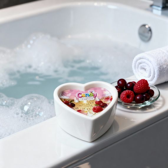 Масажна свічка з ароматом шампанського з журавлиною Candy Cranberry Champagne у формі серця, 70 мл sexstyle | Зображення 3