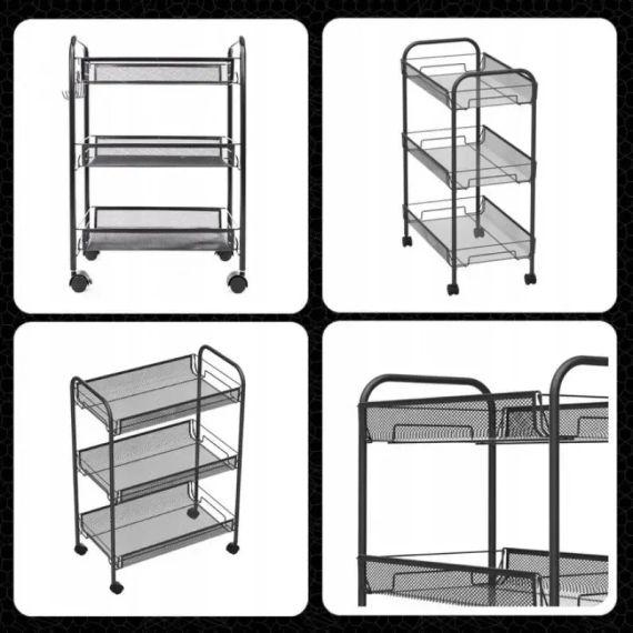 Етажерка органайзер 3-х ярусна на коліщатках | Зображення 3
