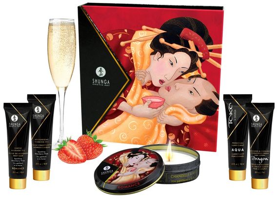 Набір для масажу Geisha (полуничне ігристе вино) sexstyle