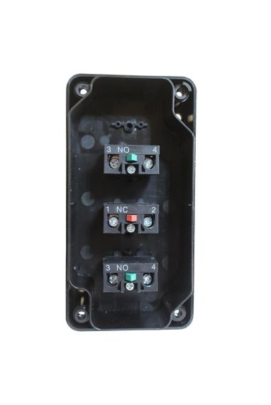 Пост кнопковий ХВ2-В324 "ВГОРУ-СТОП-ВНИЗ" 1NO+1NC+1NO біла червона чорна "↑-0-↓" Ny95505557 | Зображення 2