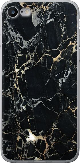 Чехол на iPhone SE 2020 Черный мрамор "3846u-2013-17620"