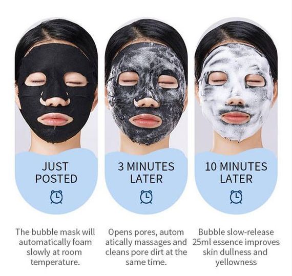 Тканинна бульбашкова маска з екстрактом деревного вугілля Sadoer, 25 г | Зображення 2