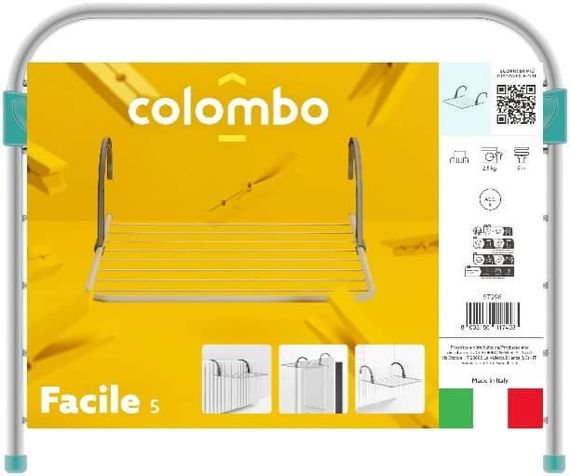 Сушарка для білизни навісна Colombo Facile 5, Якісна навісна сушарка для одягу, Сушарки коломбо для дому | Зображення 2