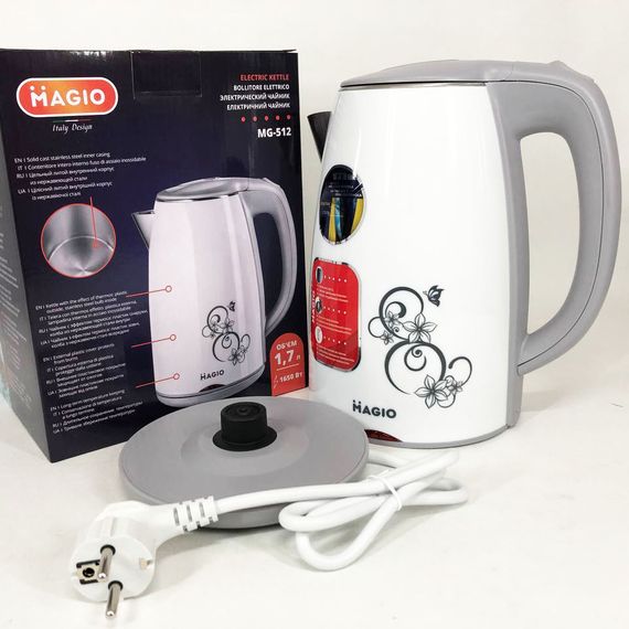 Електрочайник MAGIO MG-512, 1.7л, стильний електрочайник, чайник електро, NK-241 чайник дисковий | Зображення 5