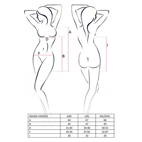 Розпродаж!!! Сорочка приталена з чашечками WILMA CHEMISE white L/XL - Passion, трусики | Зображення 2