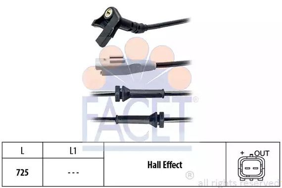 Датчик ABS передній Berlingo/Partner 08-, FACET (210092) | Зображення 2