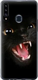 Чехол на Samsung Galaxy A20s A207F Чёрная кошка из силикона FCh_048253