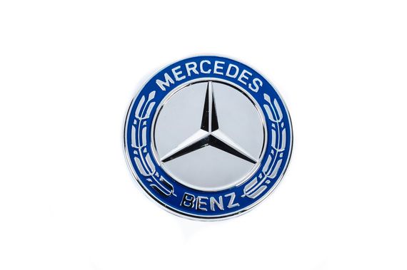 Заглушка замість емблеми на капот Mercedes (синя і хром, 57мм) для Тюнінг Mercedes | Зображення 1