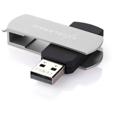 USB флеш накопичувач eXceleram 64GB P2 Series Silver/Black USB 2.0 (EXP2U2SIB64) (EXP2U2SIB64) | Зображення 1