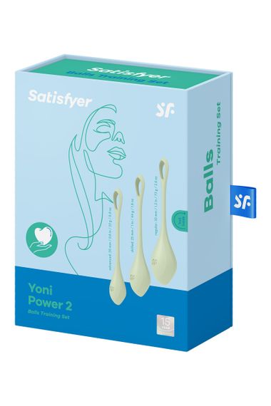 Набір вагінальних кульок Satisfyer Yoni Power 2 light, зелений Sex Aura | Зображення 3
