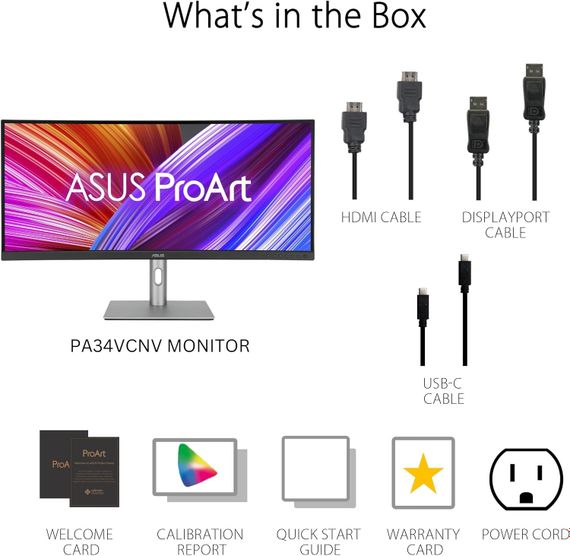 Монітор Asus 34.1&quot; ProArt PA34VCNV 2xHDMI 90LM04A0-B02370 | Зображення 1