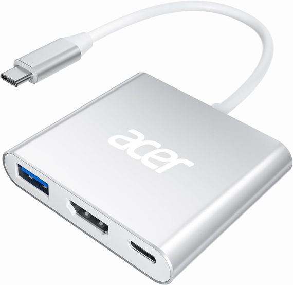 Acer USB-C Hub — 4K HDMI адаптер із PD 100 Вт і портом USB-A 3.0, багатопортовий цифровий перехідник