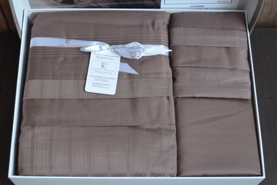 Комплект постільної білизни First Choice Deluxe Satin 200 х 220 см New Trend Brown | Зображення 7