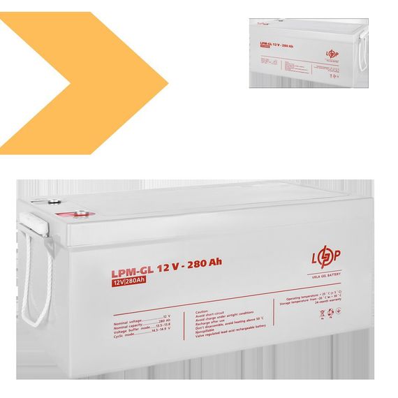 Акумулятор гелевий 12V, 65 Ah, довге автономне живлення, LPM, LPM-GL (345612149_21785) | Зображення 1