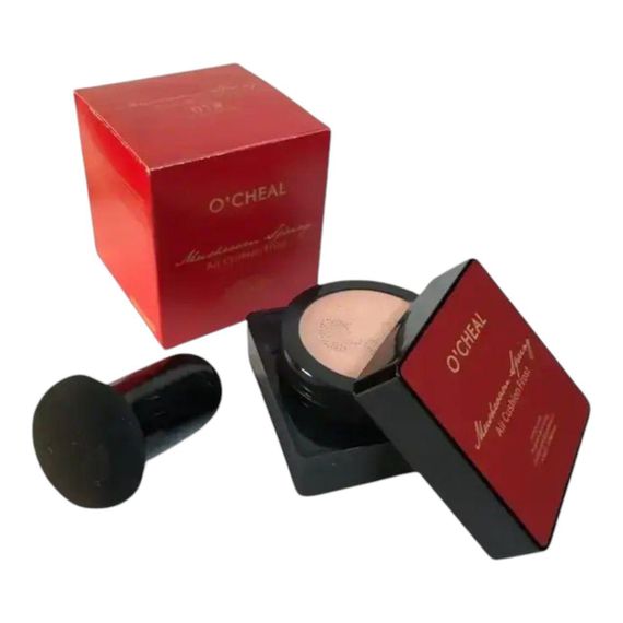 Кушон для лица + спонжик Beauty Linasi Red O`CHEAL, Натуральный оттенок / Тональный крем / Крем пудра | Зображення 2