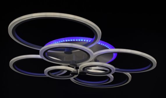 Люстра світлодіодна стельова LED світильник для квартири на стелю лед з пультом 25963 Білий 14х80х103 см. | Зображення 9