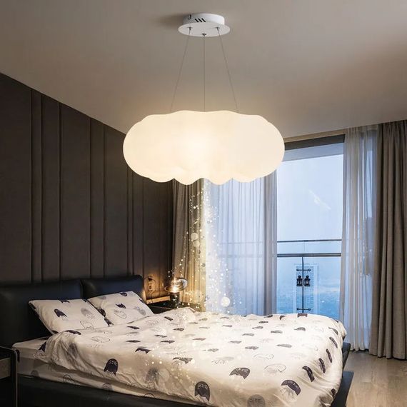 Люстра світлодіодна підвісна LED світильник для квартири на стелю лед 27242 Білий 40-140х65х65 см. | Зображення 1