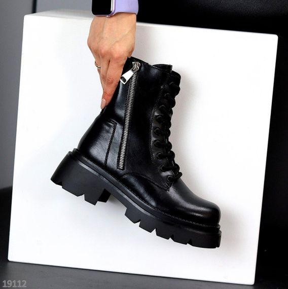 Круті чорні зимові черевики берці натуральна шкіра | Зображення 2