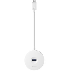 Перехідник HUB Baseus Round Box Type-C to USB 3.0 + 3USB 2.0 (CAHUB-G) Білий