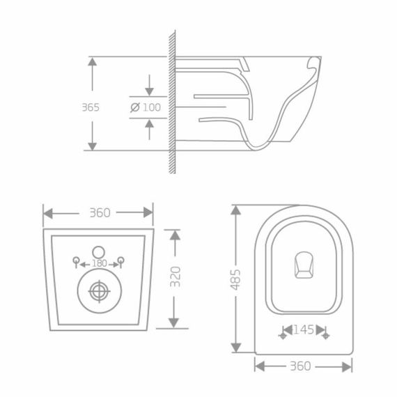 Унитаз подвесной Jay Rimless 485×360×320 мм, White, c сиденьем Slim Duroplast/ Soft-close/ Quick Relase QT07335177RW Qtap | Зображення 1