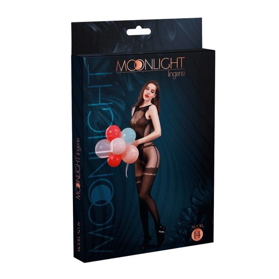 Бодістокінг з доступом Moonlight Model 14 XS-L Black, малюнок боді та панчіх на підв’язках | Зображення 2
