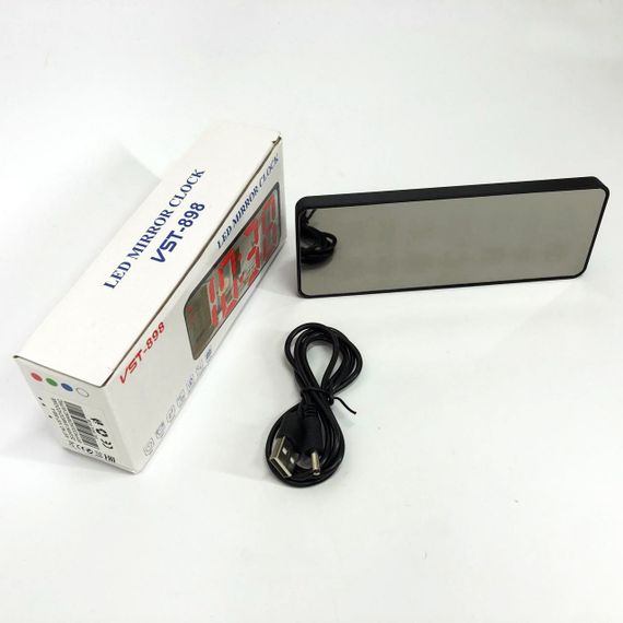 Електронний настільний LED годинник від USB VST-898-4 з будильником і термометром оригінальний настільний годинник | Зображення 7